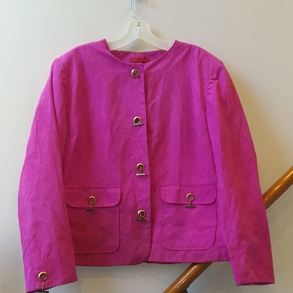 Joni B.Hot pink Microsuede Blazer Jacket
